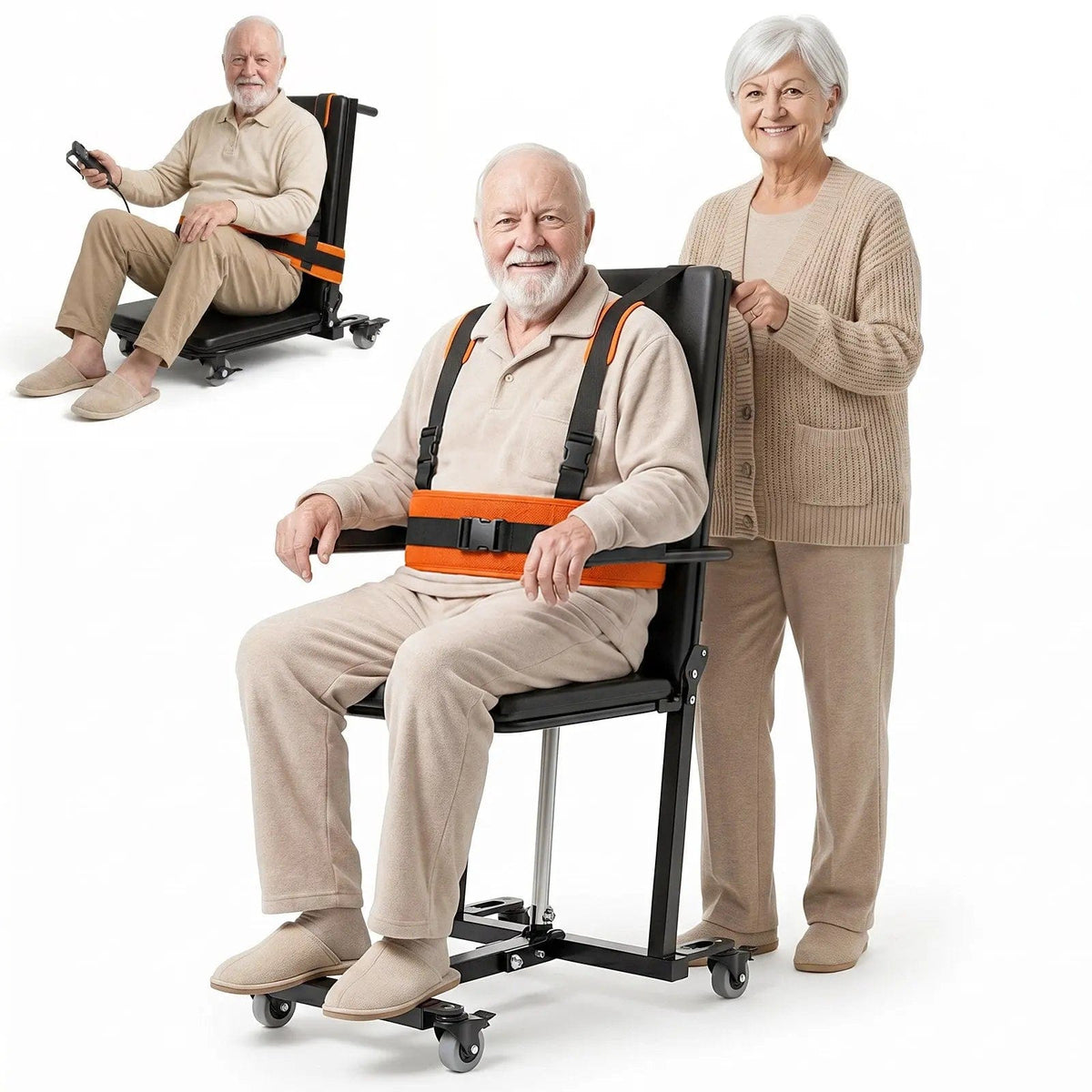 Fold & Travel Mobility accessibility equipment Caregiver-friendly Heavy-Duty 440lbs 4-Wheel Non-Slip Electric Lift Chairs for Elderly