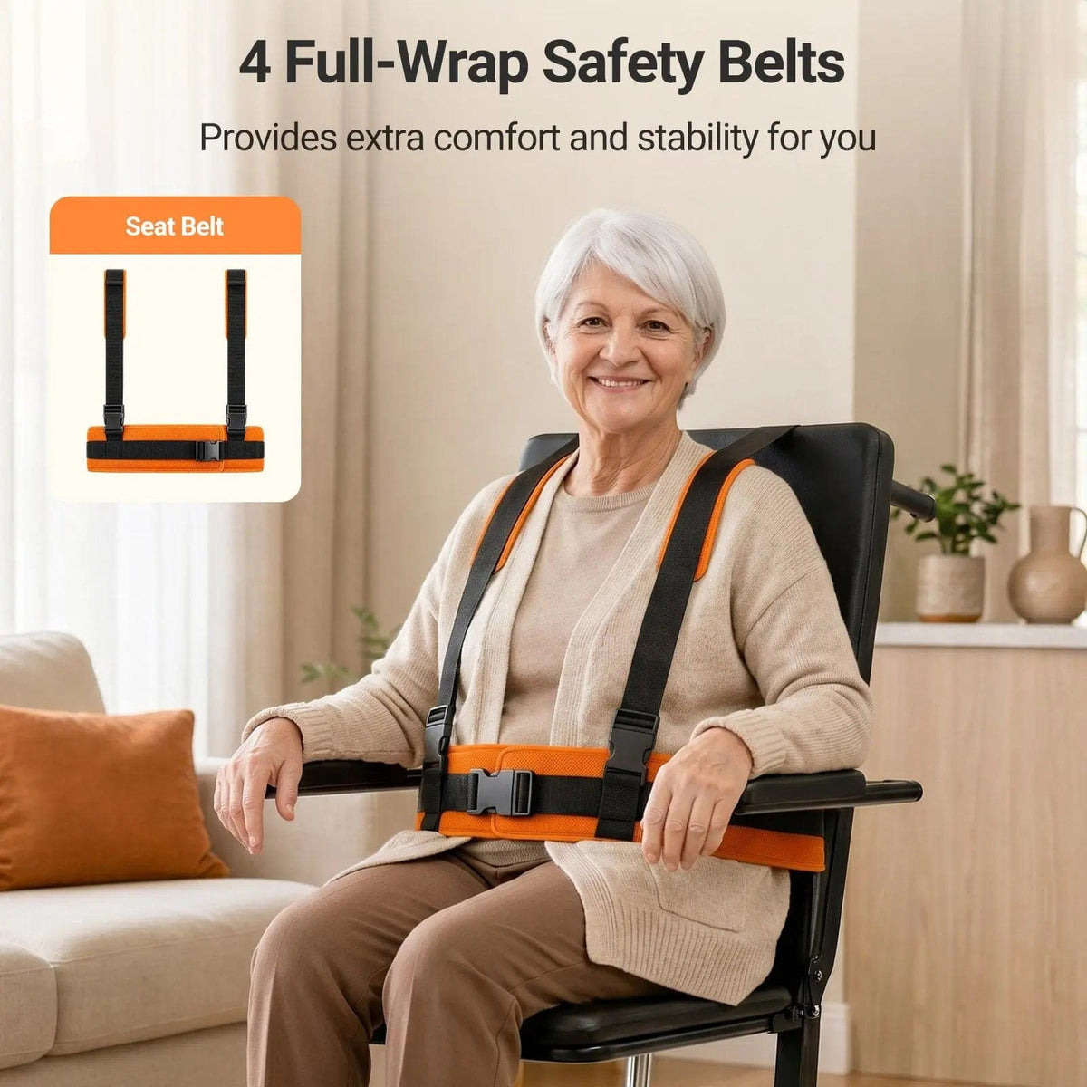 Fold & Travel Mobility accessibility equipment Caregiver-friendly Heavy-Duty 440lbs 4-Wheel Non-Slip Electric Lift Chairs for Elderly