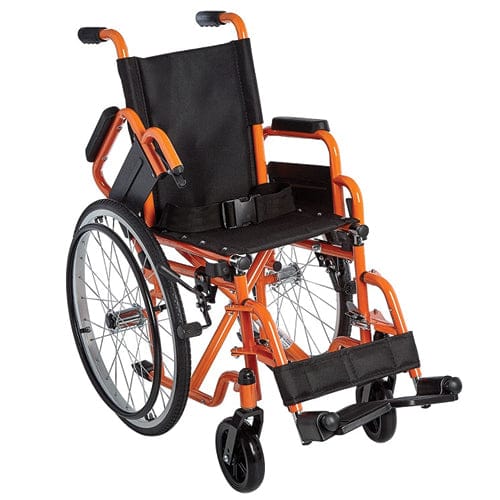 Complete Medical Wheelchairs & Accessories Ziggo Wheelchair,Lightweight Folding, 12", Orange