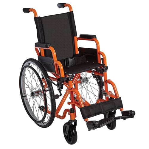 Complete Medical Wheelchairs & Accessories Ziggo Wheelchair,Lightweight Folding, 12", Orange