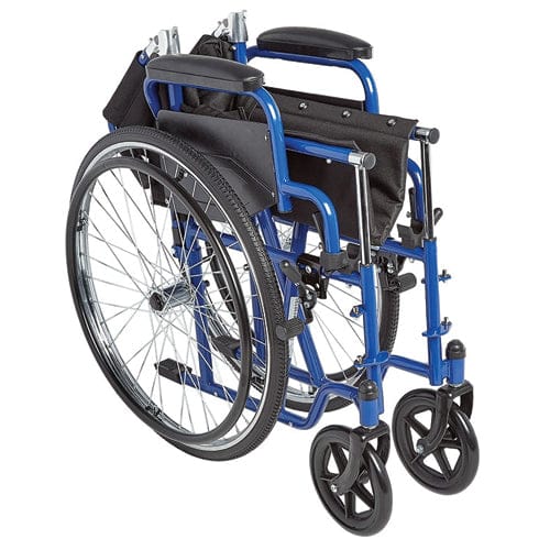 Complete Medical Wheelchairs & Accessories Ziggo Wheelchair, Lightweight Folding, 16", Blue