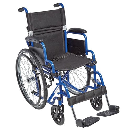 Complete Medical Wheelchairs & Accessories Ziggo Wheelchair, Lightweight Folding, 16", Blue