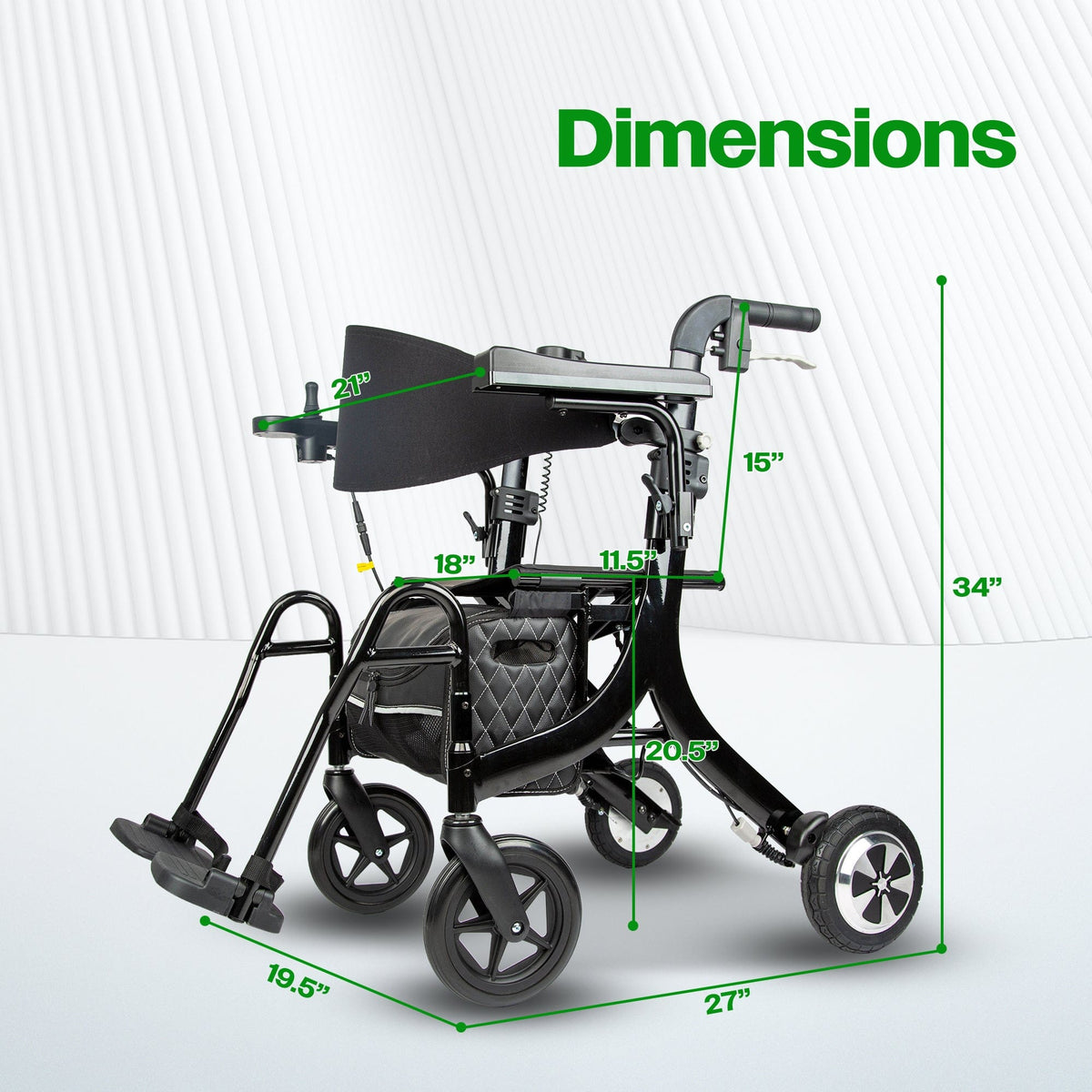 Fold & Travel Mobility WHEELCHAIR ALTAY-Multifunctional Auto-Rollator & Walker