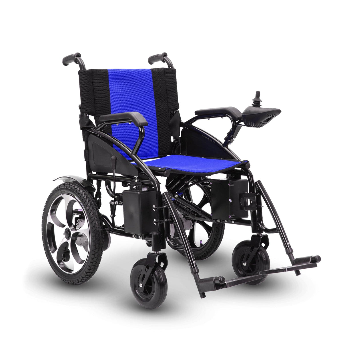 Fold & Travel Mobility WHEELCHAIR ARTEMIS (BLUE) - Folding Lightweight Electric Wheelchair 265lbs - 500W- 13Miles