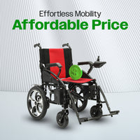 Fold & Travel Mobility WHEELCHAIR ARTEMIS (RED) - Folding Lightweight Electric Wheelchairs 265lbs -500W- 13Miles