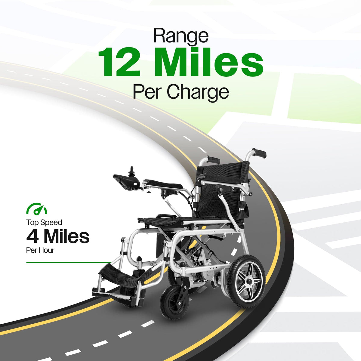 Fold & Travel Mobility WHEELCHAIR ARTEMIS PRO (Black)-Lightweight Foldable Electric Wheelchair 500W-12 miles