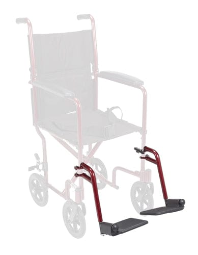 Complete Medical Wheelchairs & Accessories Swing-Away Detachable Footrest f/Alum Transport Chair-Red pr