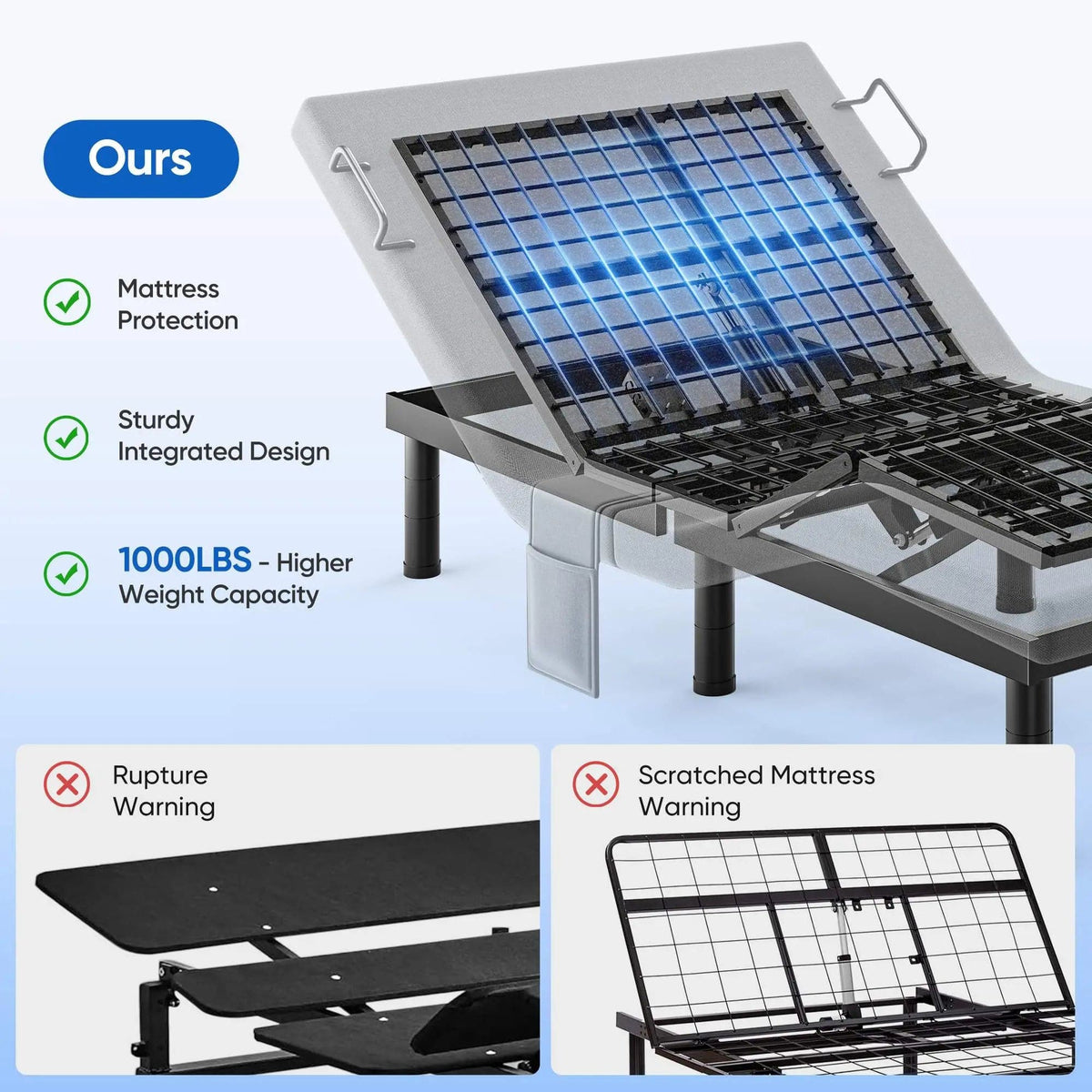 Fold & Travel Mobility Zero Gravity Adjustable Bed Frame with Massage and Wireless Remote