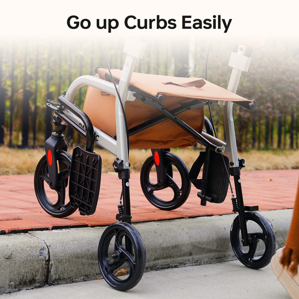 Fold & Travel Mobility Rollator 2 in 1 Rollator Walker R1