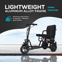 Fold & Travel Mobility WHEELCHAIR COUGAR (Black) Folding Electric Mobility Scooter 3 Wheel Lightweight Portable Power Travel Scooters
