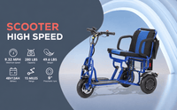 Fold & Travel Mobility WHEELCHAIR COUGAR (Blue) Folding Electric Mobility Scooter 3 Wheel Lightweight Portable Power Travel Scooters