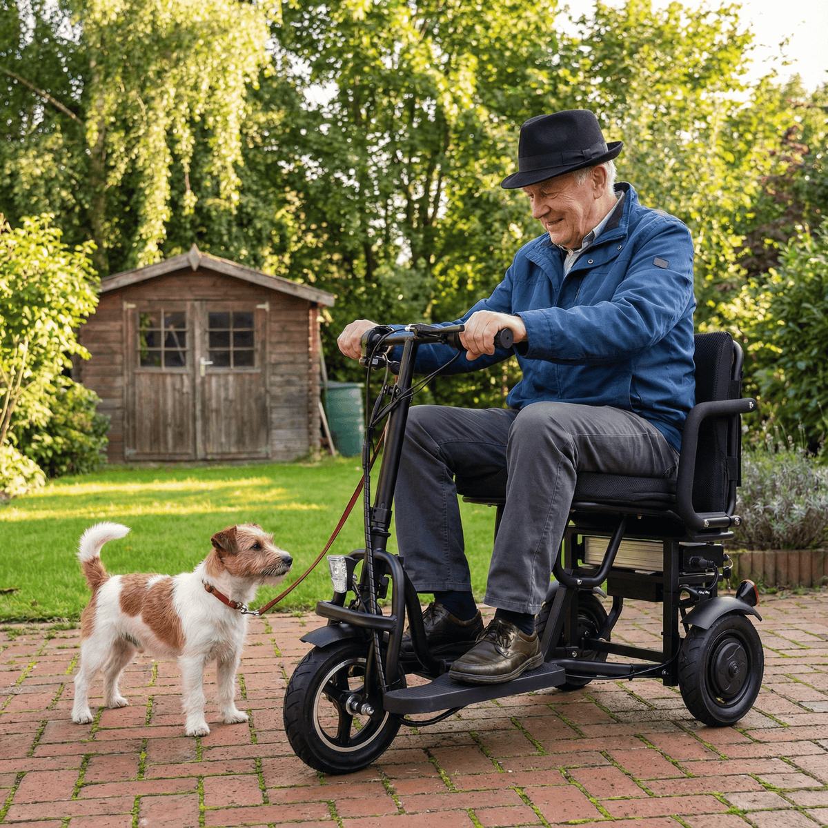 Fold & Travel Mobility WHEELCHAIR COUGAR (Black) Folding Electric Mobility Scooter 3 Wheel Lightweight Portable Power Travel Scooters
