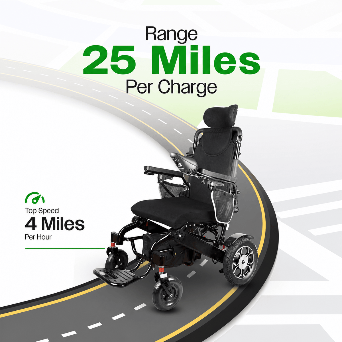 Fold & Travel Mobility WHEELCHAIR SHAWK (Black) Remote Control Lightweight Wheelchair