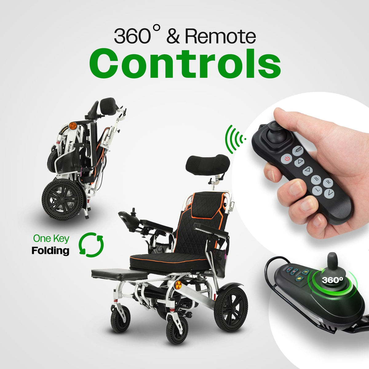 Fold & Travel Mobility WHEELCHAIR PANTHER- Electric Wheelchair for Adults, All Terrain Lightweight Foldable Wheelchairs