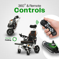 Fold & Travel Mobility WHEELCHAIR PANTHER- Electric Wheelchair for Adults, All Terrain Lightweight Foldable Wheelchairs