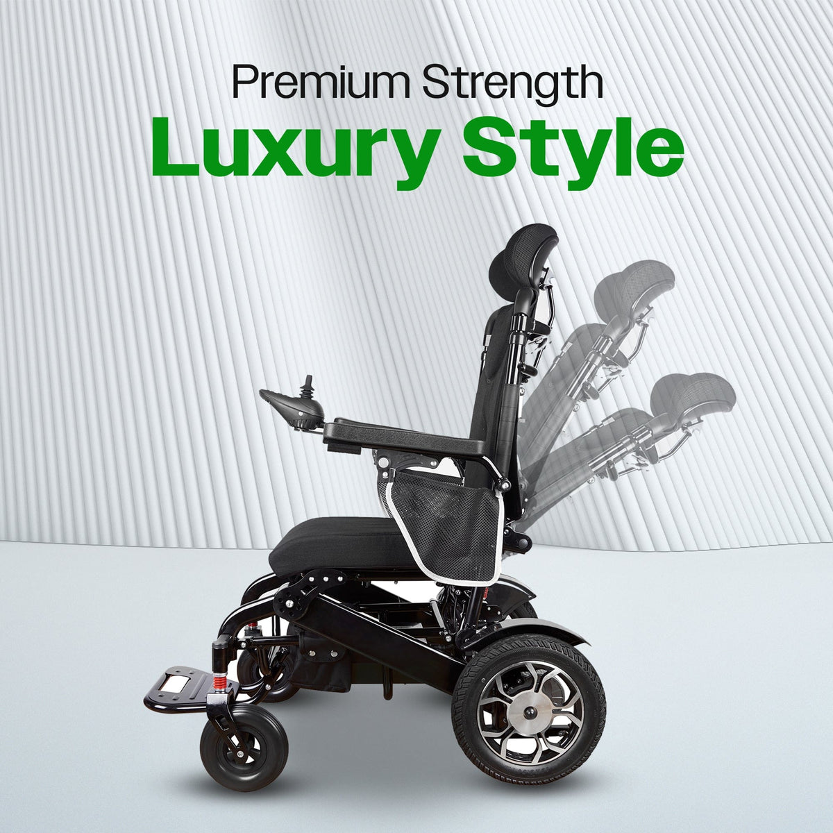Fold & Travel Mobility WHEELCHAIR SHAWK (Black) Remote Control Lightweight Wheelchair