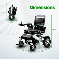 Fold & Travel Mobility WHEELCHAIR WOLF Black Folding Electric Wheelchair, 330lbs Capacity, 25mi Range