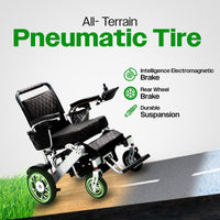 Fold & Travel Mobility WHEELCHAIR WOLF Black Folding Electric Wheelchair, 330lbs Capacity, 25mi Range