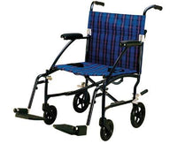 Complete Medical Wheelchairs & Accessories Fly-Lite Transport Chair Blue, 19"