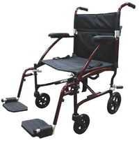 Complete Medical Wheelchairs & Accessories Fly-Lite Transport Chair Burgundy, 19"