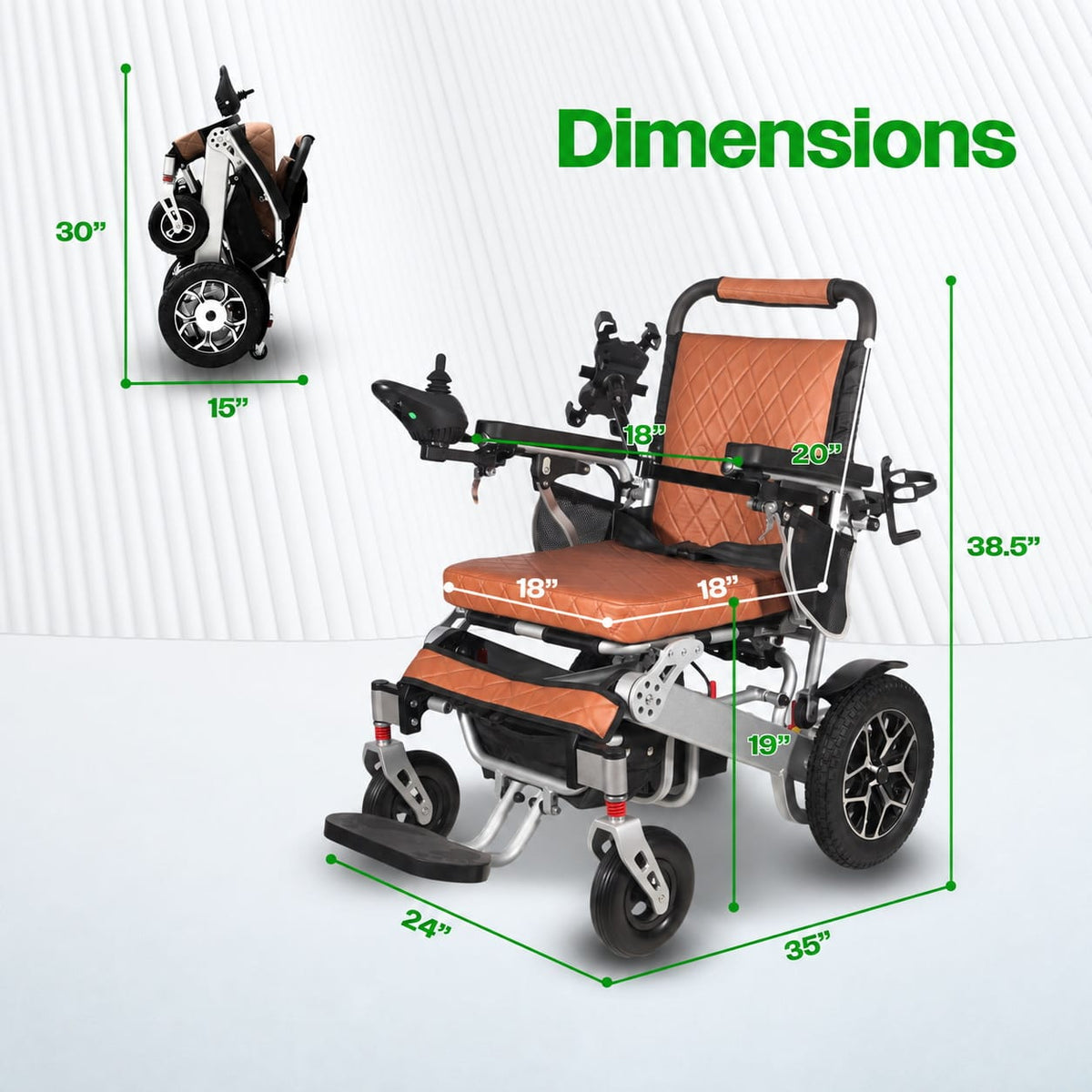 Fold & Travel Mobility WHEELCHAIR WOLF Remote- One Click Automatic Fold and Unfold (500W Motor Power) , Longer Range