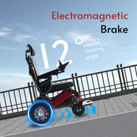 Fold & Travel Mobility WHEELCHAIR SHAWK (RED)-Reclining Folding Lightweight Electric Wheelchair 500W Motor,330 lbs-25 miles