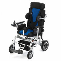 Fold & Travel Mobility WHEELCHAIR NORA-Kids Electric Wheelchair Aluminum Alloy Frame , Disabled Teenagers Foldable