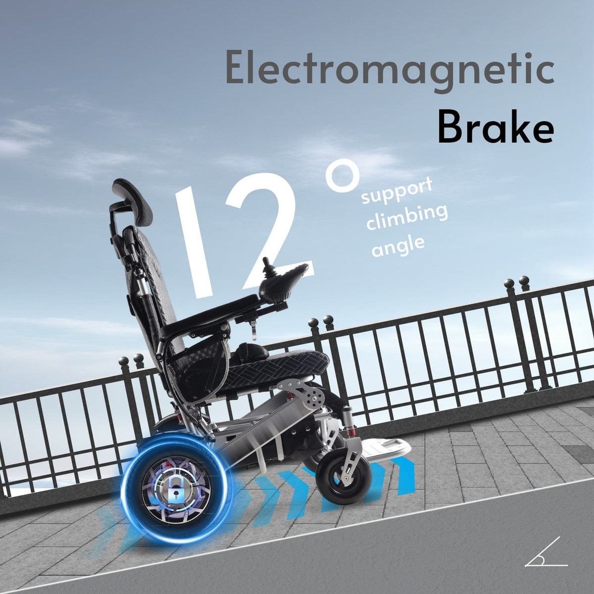 Fold & Travel Mobility WHEELCHAIR SHAWK (Silver)-Reclining Folding Lightweight Electric Wheelchair 500W Motor,330 lbs-25 miles