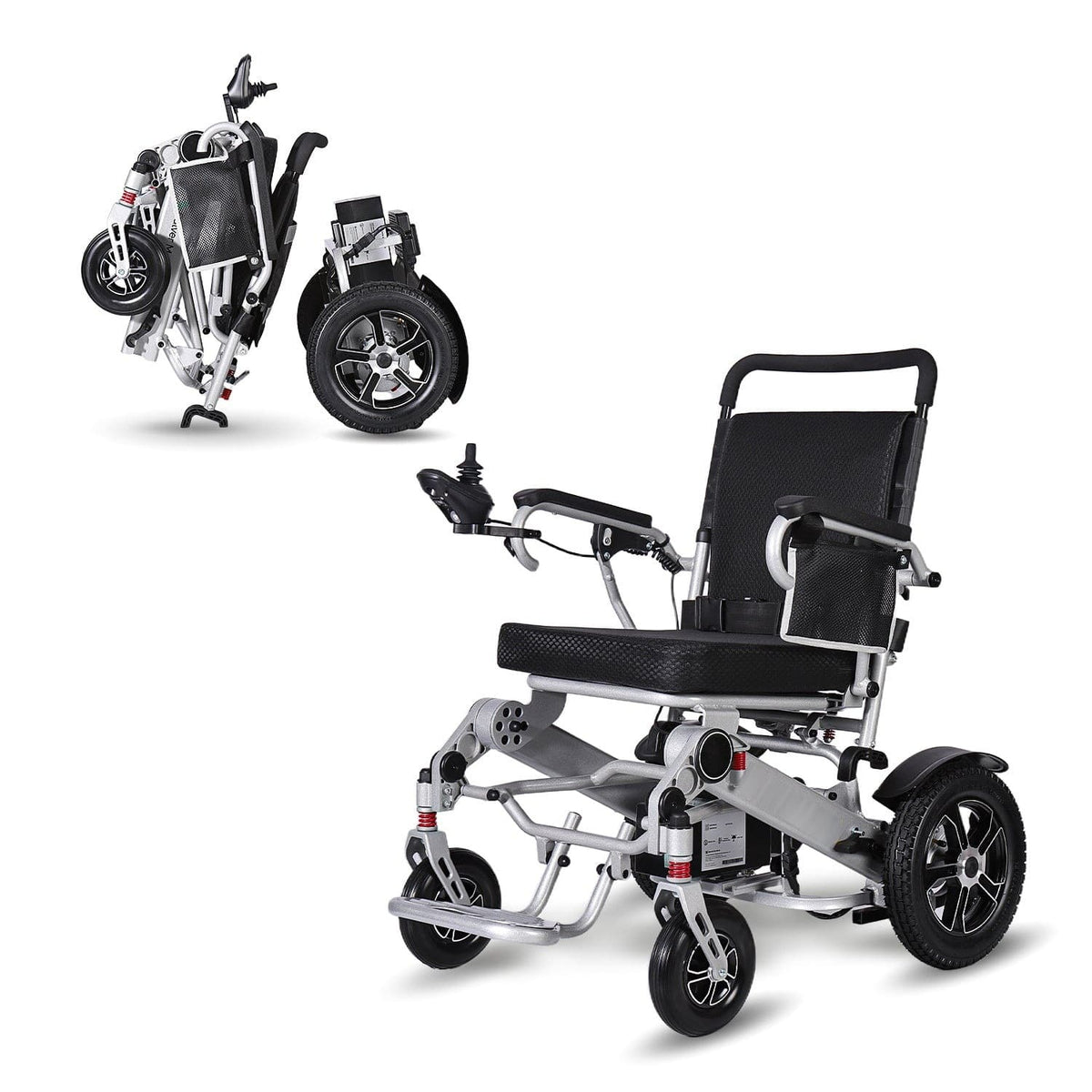 Fold & Travel Mobility WHEELCHAIR COBRA Folding Divisible Electric Wheelchair 300 Lb Capacity-500W- 14Miles