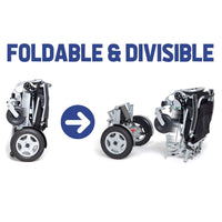 Fold & Travel Mobility WHEELCHAIR COBRA Folding Divisible Electric Wheelchair 300 Lb Capacity-500W- 14Miles