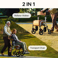 Fold & Travel Mobility Rollator 2 in 1 Rollator Walker R1