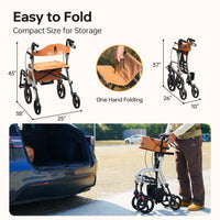 Fold & Travel Mobility Rollator 2 in 1 Rollator Walker R1