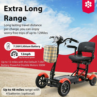 Fold & Travel Mobility Mobility Scooter Premium Wide Seat Smart Electric Wheelchair
