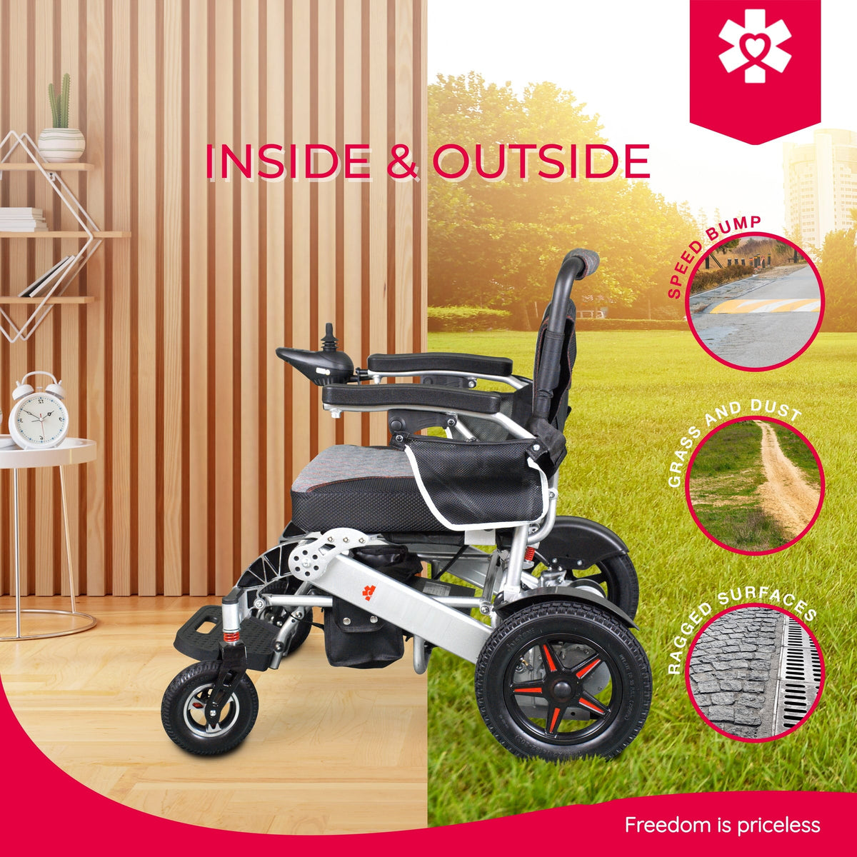 Fold & Travel Mobility Electric Wheelchair Mammoth Ergonomic All Terrain Compact Electric Wheelchair