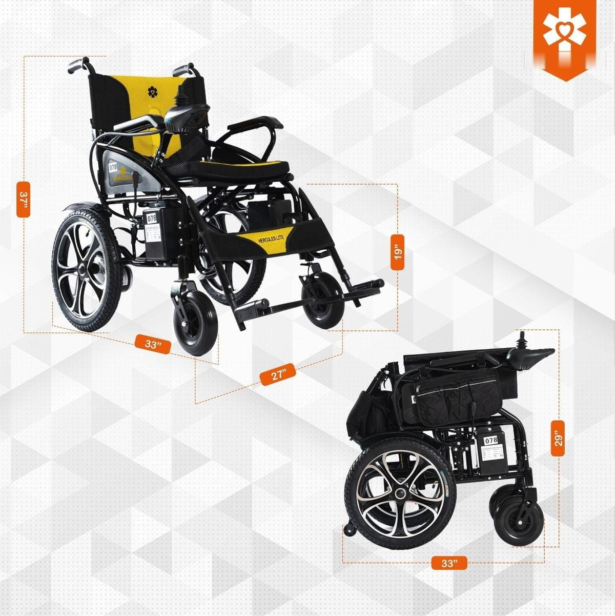 Fold & Travel Mobility Electric Wheelchair Refurbished Hercules Lite