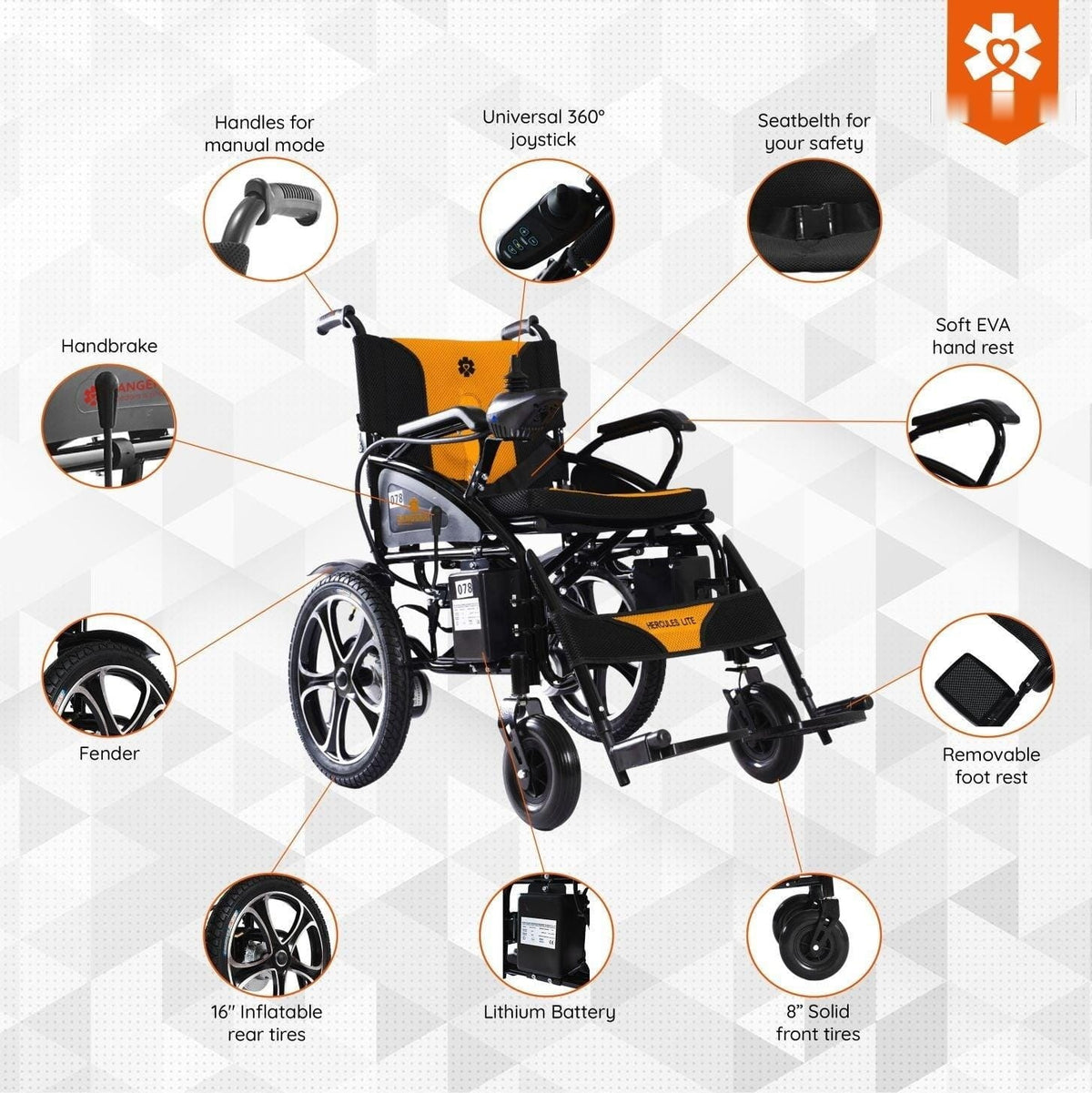 Fold & Travel Mobility Electric Wheelchair Refurbished Hercules Lite