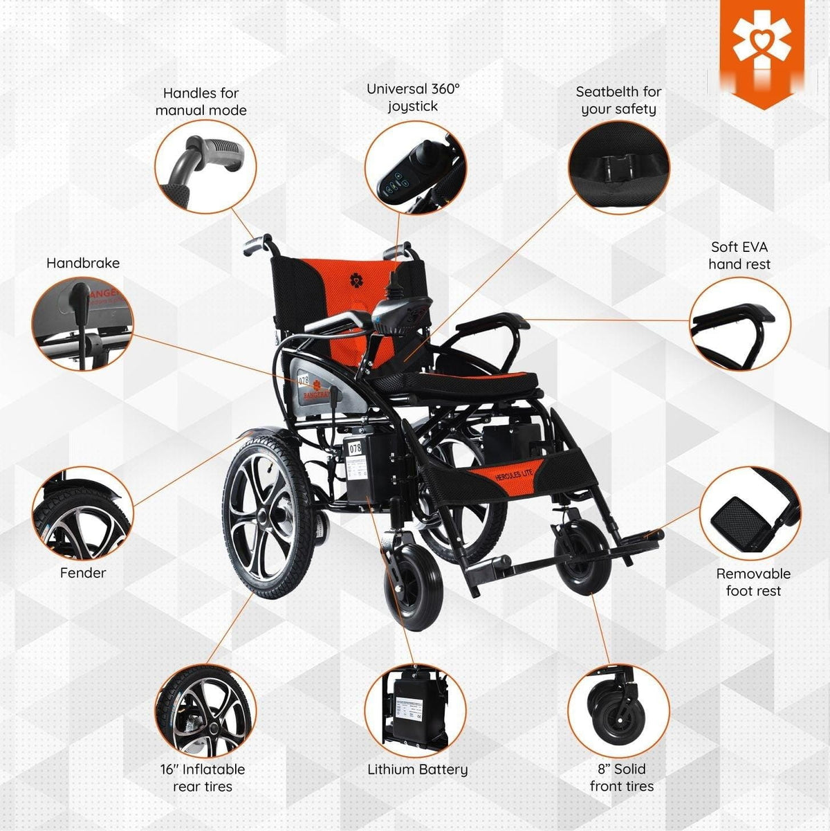 Fold & Travel Mobility Electric Wheelchair Hercules Lite