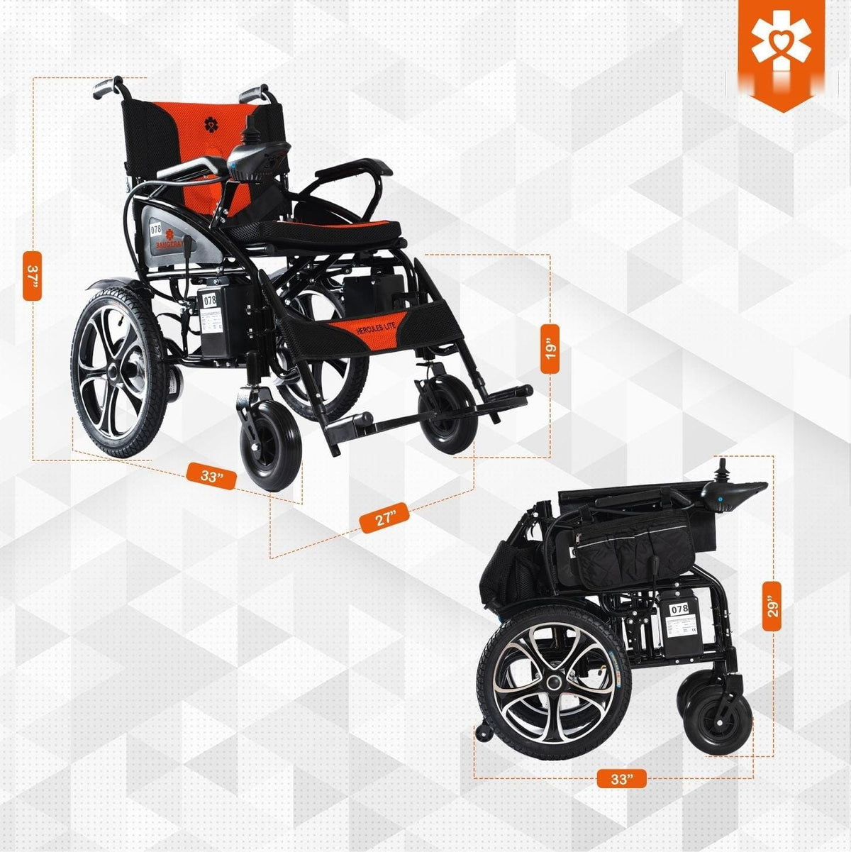 Fold & Travel Mobility Electric Wheelchair Hercules Lite