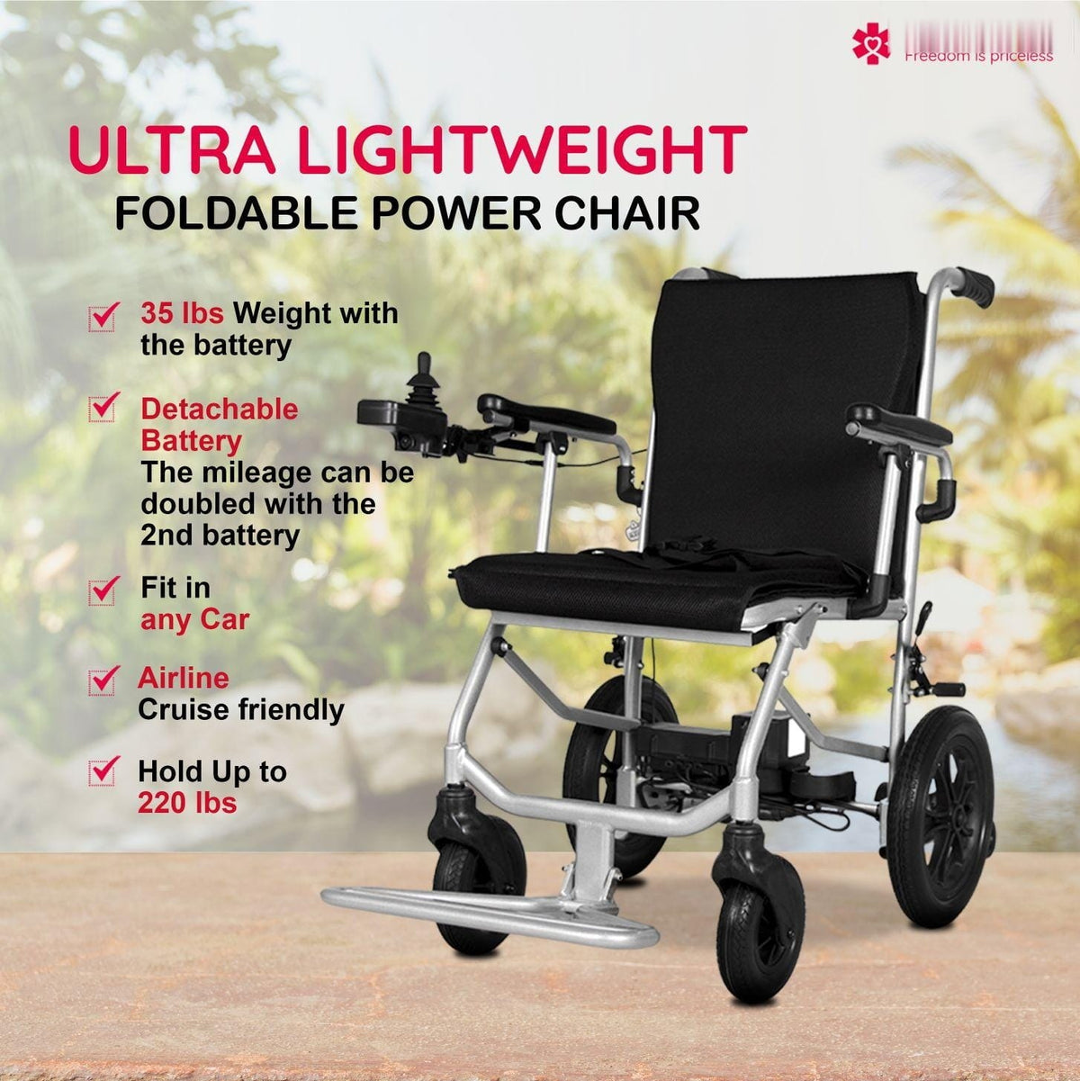 Fold & Travel Mobility Electric Wheelchair Lite Wanderer