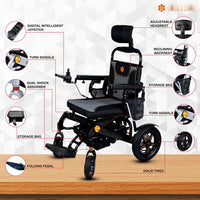 Fold & Travel Mobility Electric Wheelchair Thunderbolt Auto Recline
