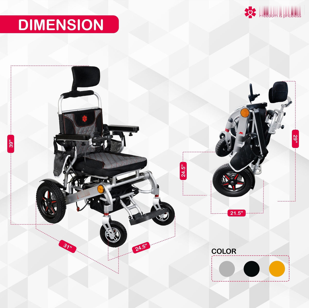 Fold & Travel Mobility Electric Wheelchair Thunderbolt Auto Recline