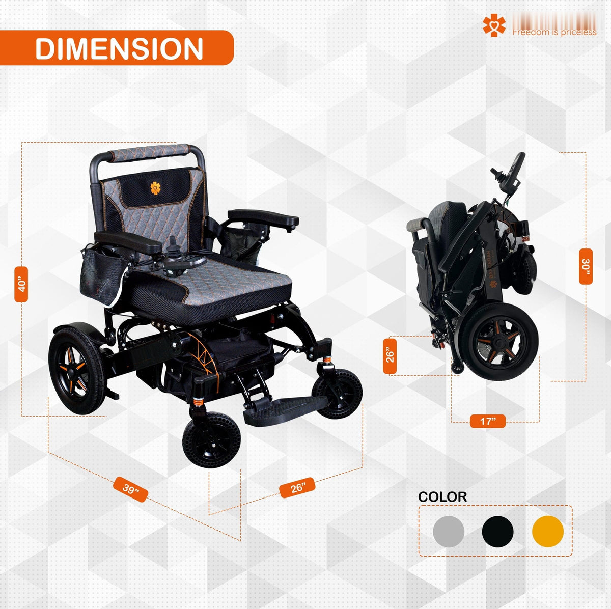 Fold & Travel Mobility Electric Wheelchair Mammoth