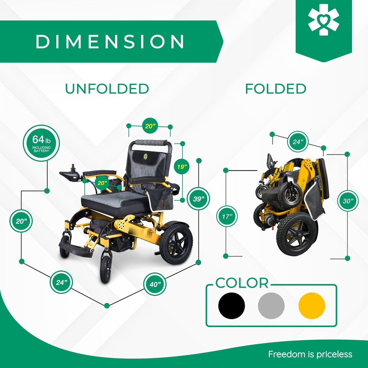 Fold & Travel Mobility Electric Wheelchair Mammoth