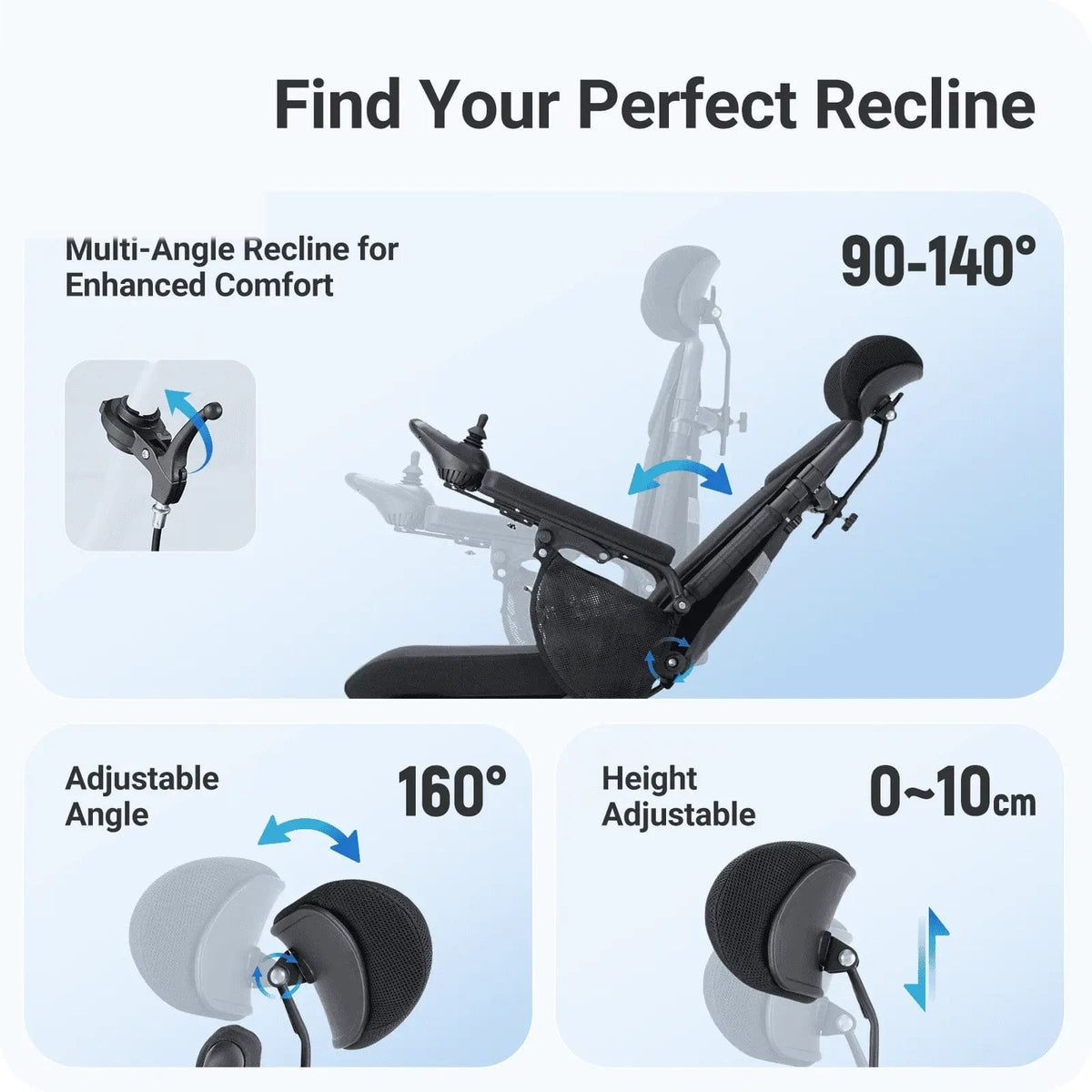 Fold & Travel Mobility accessibility equipment Comfort Reclining Foldable Electric Wheelchairs YL9003 （High capacity）