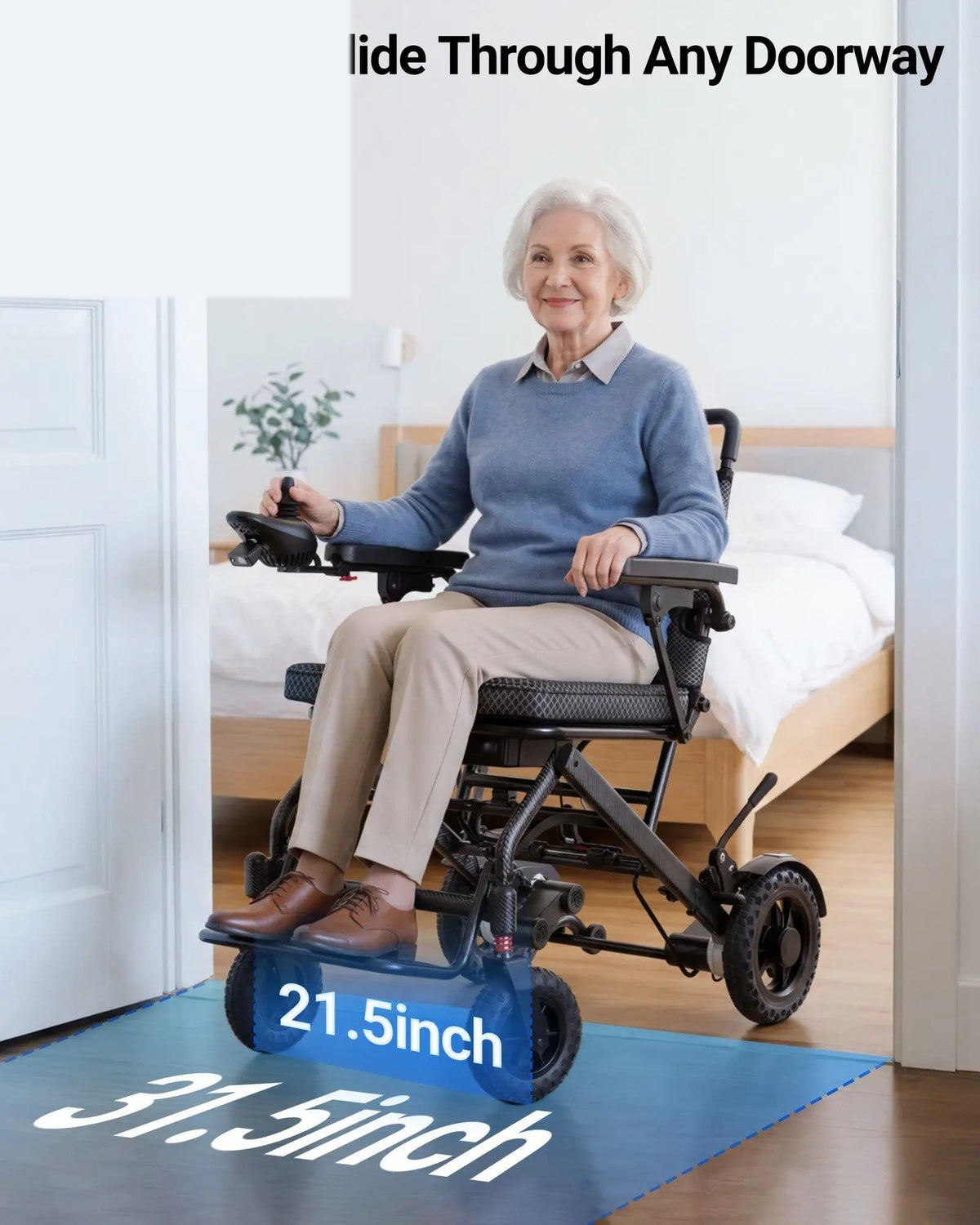 Fold & Travel Mobility accessibility equipment Upgrade Airline-Approved Lightweight Folding Electric Wheelchair A406 (Travel-Ready)