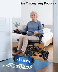 Fold & Travel Mobility accessibility equipment Upgrade Airline-Approved Lightweight Folding Electric Wheelchair A406 (Travel-Ready)