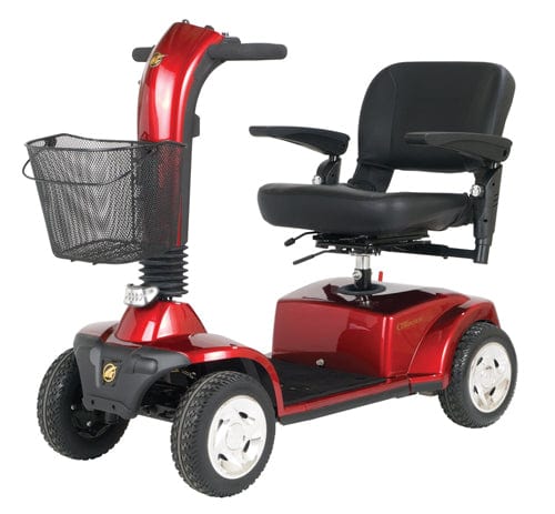 Complete Medical Mobility Products CompanionTM II 4-Wheel Elec Scooter Vermillion Red Full-Sz
