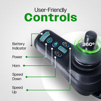 Fold & Travel Mobility WHEELCHAIR KANO (Green) -Foldable Electric Wheelchair, Travel Size, User-Friendly