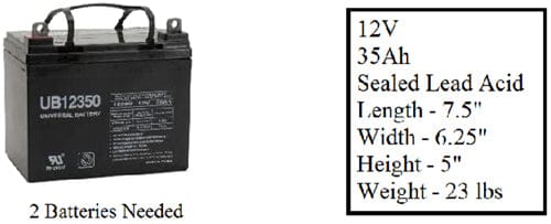 Complete Medical Wheelchairs & Accessories Battery for Power Chairs, 35AH fits Catalina/Medalist/Renegad