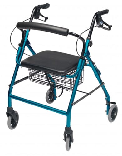 Complete Medical Mobility Products Walkabout Wide 4-Whl Rollator Aqua